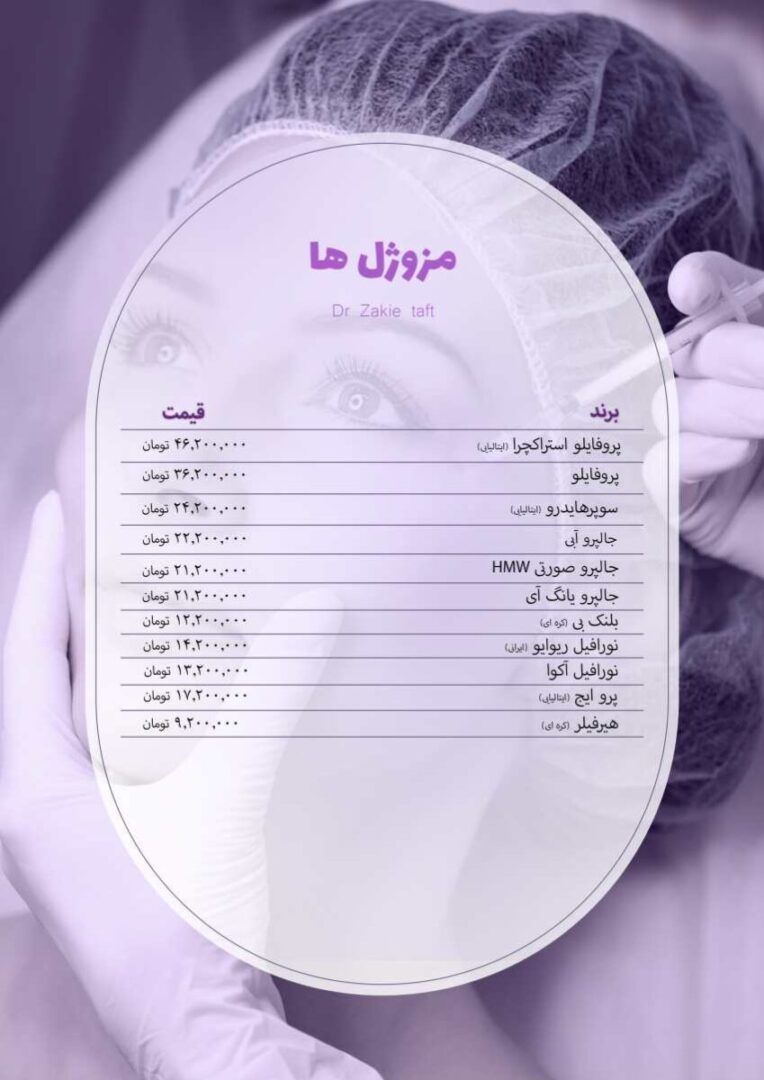 تعرفه تزریق مزوژل در مطب دکتر تفت